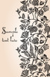 Seamless floral background with bird and blooming flower