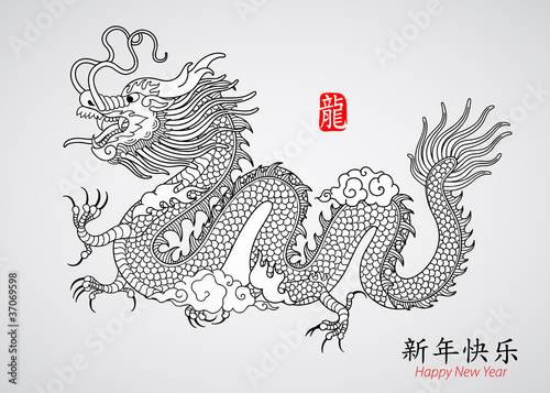 Vector: Year of Dragon. Year of Dragon.