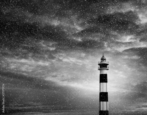 Photo: snowing lighthouse snowing lighthouse