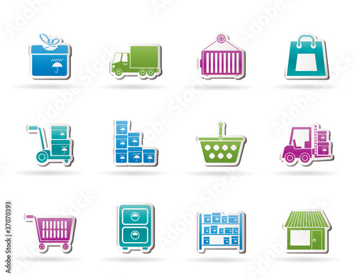 Vector: Storage, transportation, cargo and shipping icons Storage, transportation, cargo and shipping icons