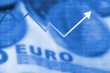 Arrow graph going up and euro currency