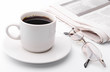 Eyeglass and newspaper