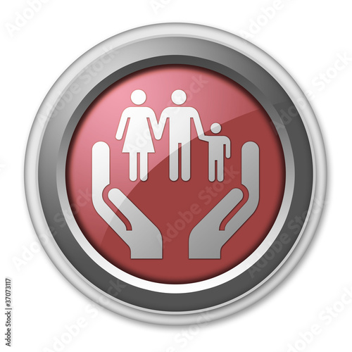 Illustration: Red 3D Style Button "Social Services" Red 3D Style Button "Social Services"