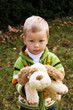 Little boy with dog