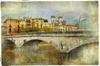Girona, Spain,artistic retro picture