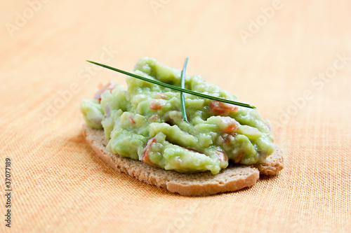 Photo: Tostada with guacamole Tostada with guacamole