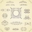 Set of calligraphic design elements, vector