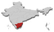 Map of India, Tamil Nadu highlighted