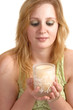 Girl holding candle. Girl holding candle.
