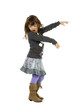 little girl dance isolated on white background