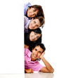 People with a banner