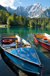 Italia - Udine - Lago di Fusine e monte Mangart with row boat Italia - Udine - Lago di Fusine e monte Mangart with row boat