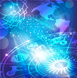 Blue background with a horoscope