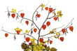 Red autumn hearts tree concept Red autumn hearts tree concept