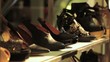 Woman shopping for high heel shoes in a mall