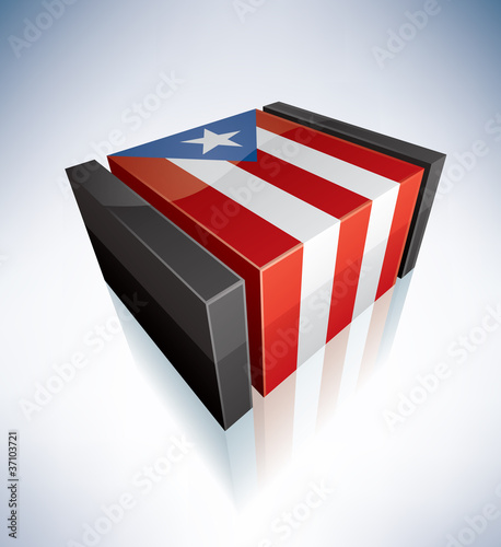 Vector: 3D flag of Commonwealth of Puerto Rico 3D flag of Commonwealth of Puerto Rico