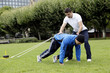 Training outdoor mit Gewichten