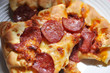 image of pizza sliced on the plate image of pizza sliced on the plate