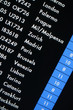 Airport panel with destination flights.