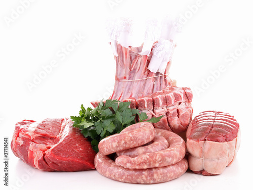 Photo: isolated raw meat isolated raw meat