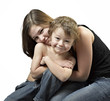 brother with sister on white background