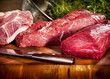 Raw meat selection