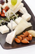 plate with different types cheese