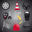 Set of automobile objects,vector