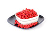 Photo: Still life with red natural rowan on a white background Still life with red natural rowan on a white background