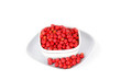 Photo: Still life with red natural rowan on a white background Still life with red natural rowan on a white background