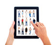 Tablet computer and group of business people. Tablet computer and group of business people.