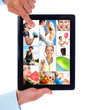 Tablet computer. Health. People lifestyle.