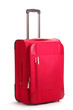 red travel bag isolated on white