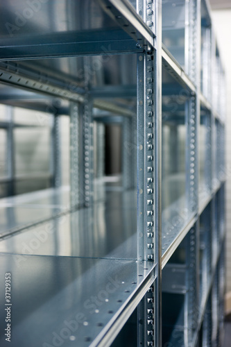 Photo: shelves of a rack lineup shelves of a rack lineup