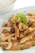Schweinegeschnetzeltes mit Champignons und Reis