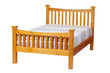 Double bed isolated over white. With clipping path.