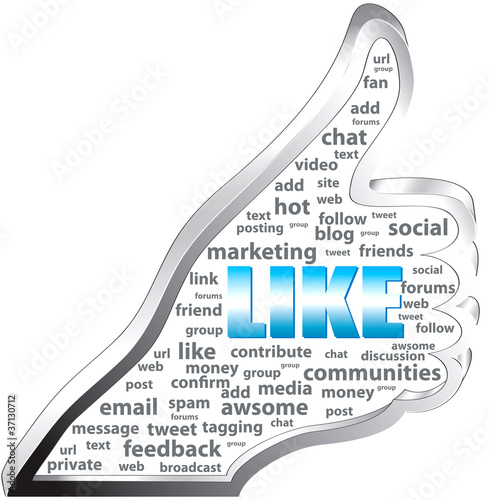 Vektor: Giving the Like thumbs-up Giving the Like thumbs-up