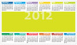 Colorful illustration of 2012 year calendar