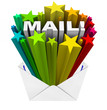 Mail Word in Envelope Open Correspondence Message