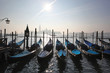 Gondolas in foggy morning in Venice, Italy Gondolas in foggy morning in Venice, Italy