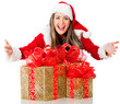 Female Santa with gifts