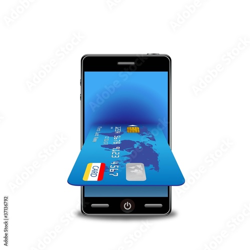 Vector: ベクター、スマートフォンとクレジットカード ベクター、スマートフォンとクレジットカード
