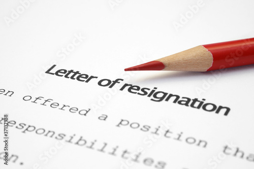 Photo: Letter of resignation Letter of resignation