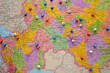 Map of cities of Russia with marks