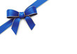 Illustration: Blue silk corner ribbon with golden edges Blue silk corner ribbon with golden edges