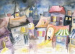 Small town at night