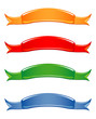 Ribbons in four colors. Vector illustration