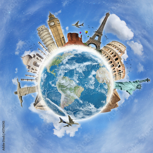 Illustration: Travel the world clouds concept Travel the world clouds concept
