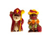 a sint and piet made of chocolate