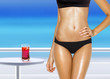 part of woman with red cocktail